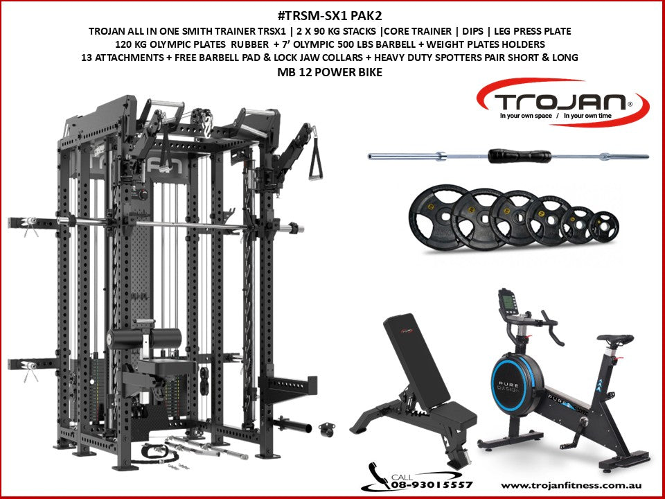 TRSM-SX1 ELITE Power Rack Smith Machine & Functional Trainer PAK2