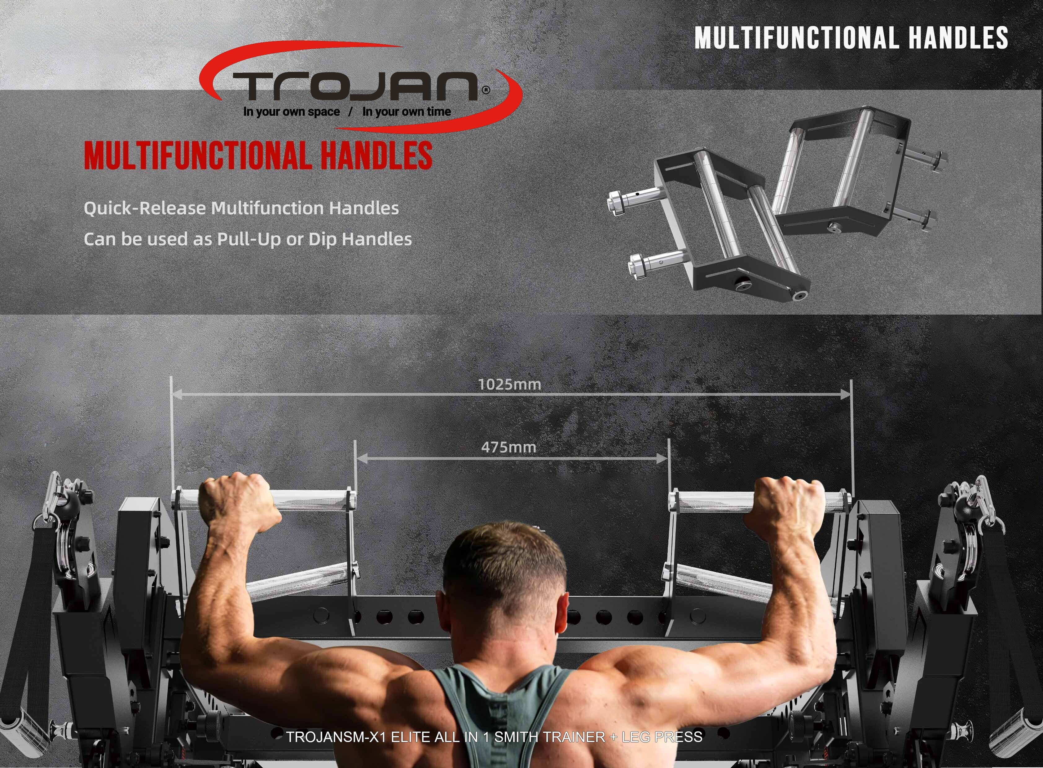 TRSM-X1 ELITE Power Rack Smith Machine & Functional Trainer | Dual 90kg Stacks | 1:1 - 2:1 Cable Ratio