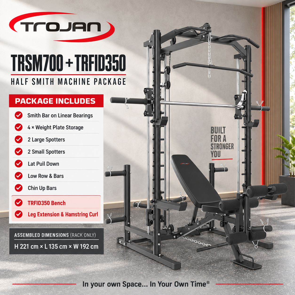 Trojan TRSM700 Half Smith Lat Pull Down + FID350 Bench