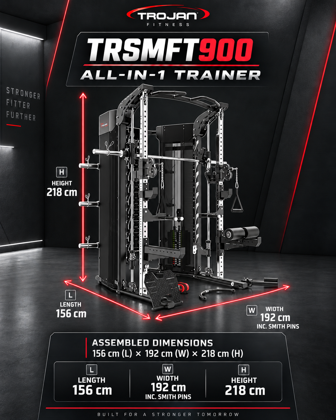 Trojan TRSM900FT Smith All in 1 Functional Trainer Leg Press + Jammer Arms