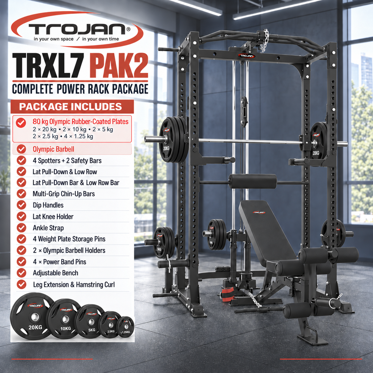 Trojan TRXL7 Power Rack + Lat Pull Down Pak 2