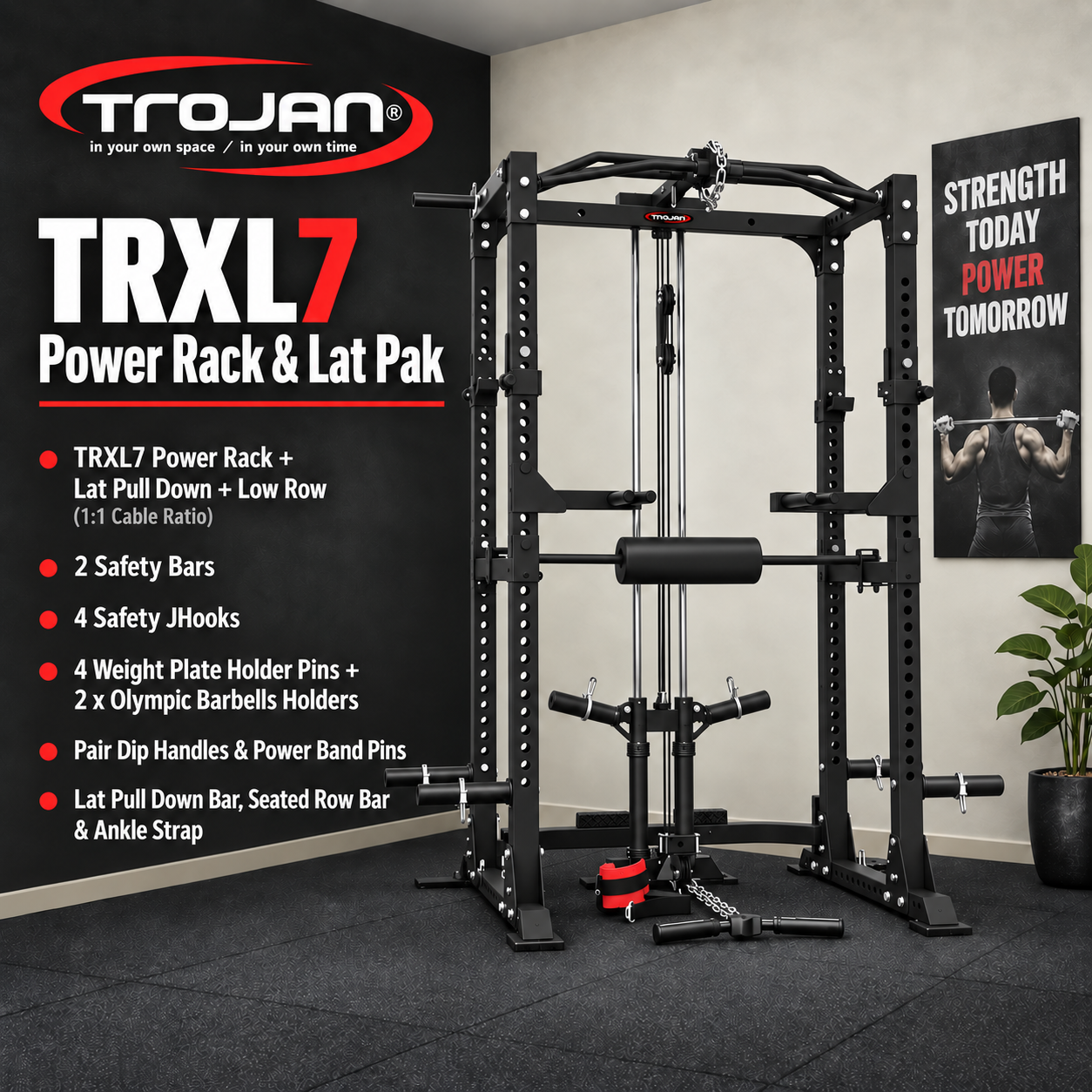 Trojan TRXL7 Power Rack + Lat Pull Down Combo