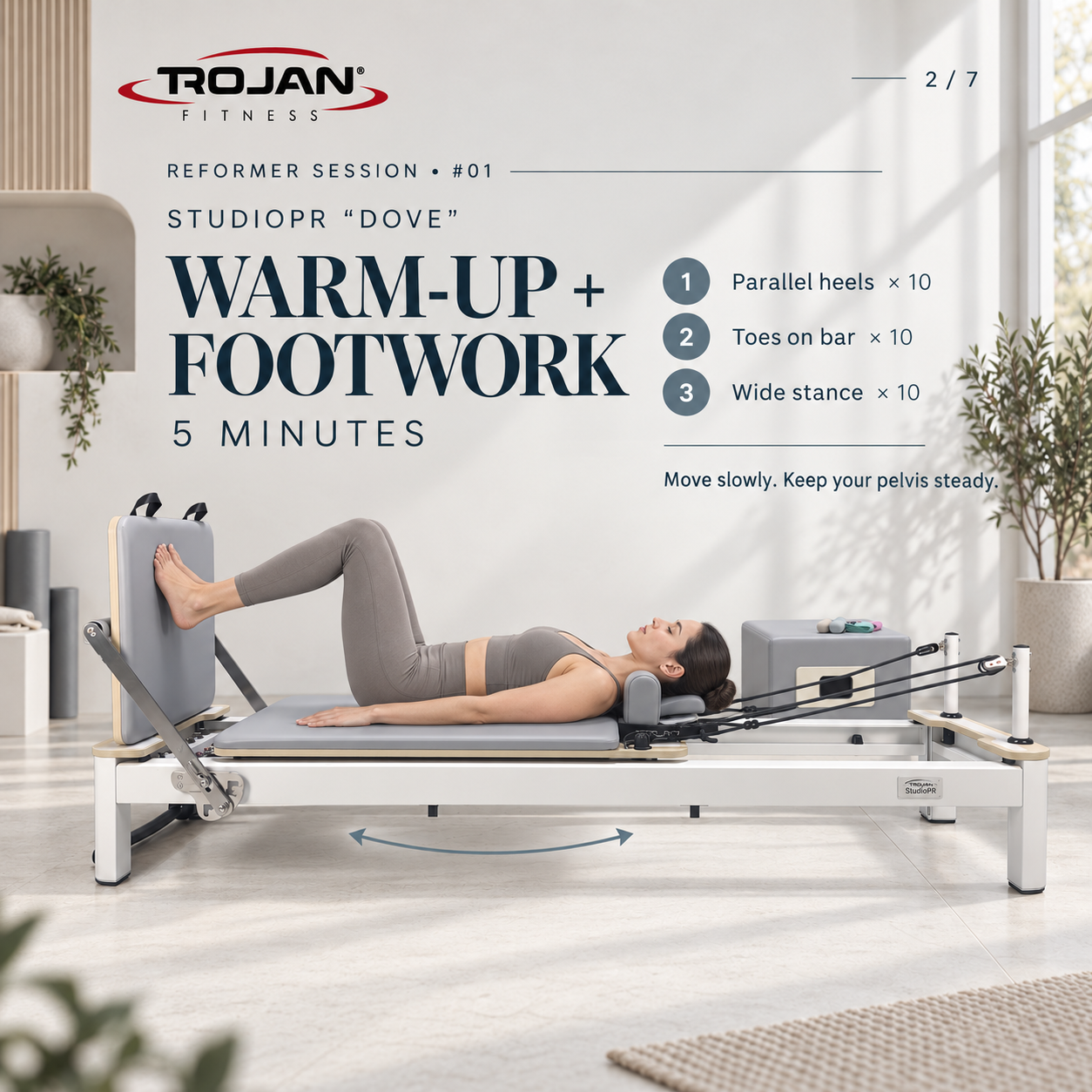 Trojan StudioPR Dove Grey  Aluminium Reformer Inc Box & Jump Board