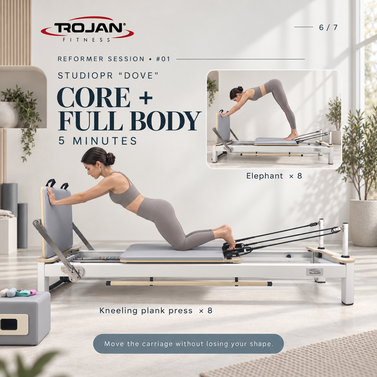 Trojan StudioPR Dove Grey  Aluminium Reformer Inc Box & Jump Board