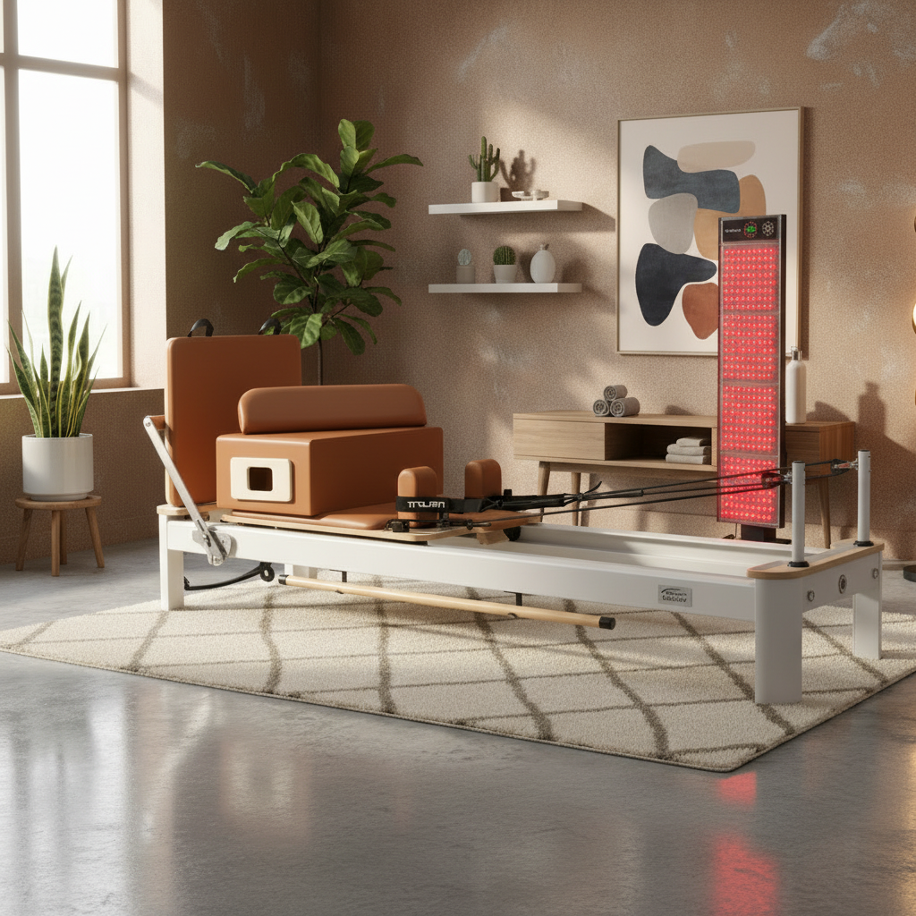 Trojan StudioPR Reformer Home Pilates & Red Light Therapy Bundle