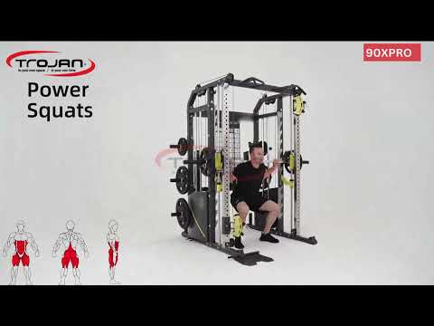 All in One Trainer 90XPRO Smith Functional Trainer 1:1 & 2:1 Cable Ratio + Leg Press NEW