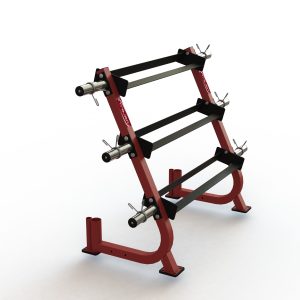 Rubber Hex Dumbbell Rack 3 Tier + Weight Plate & Barbell Storage + 235 Kg Rubber Dumbbells