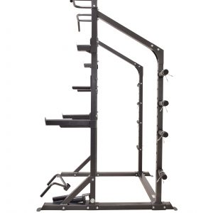 Squat Rack Inc Dips FID Bench 120 Kg Olympic Plates 7' Oly Bar + 175 Kg D/Bells + 3 Tier D/Bell Rack