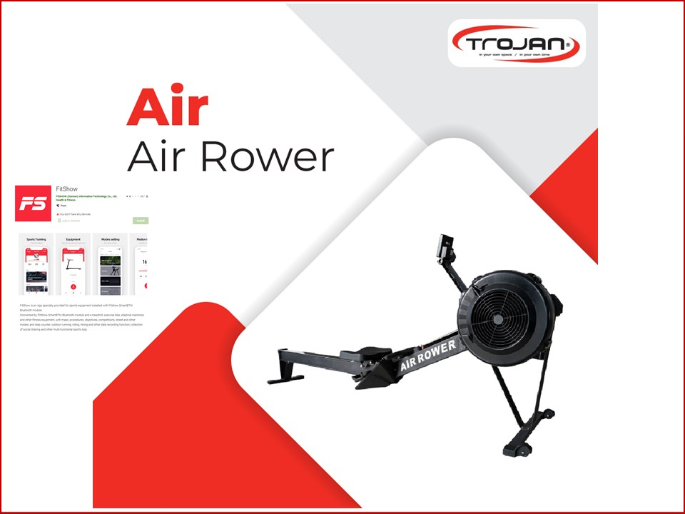 Trojan Air Rower 10 Levels Air Resistance Inc Bluetooth FitShow App ( Floor Model )
