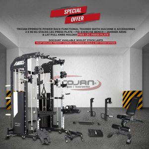 FPR90GTX Functional Trainer/Smith Machine & Squat Rack + FID Bench + Leg Press + Jammer Arms + Knee Holder