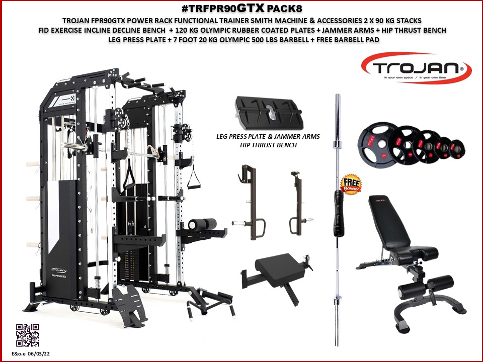 FPR90GTX Functional Trainer/Smith Machine & Squat Rack + Leg Press Pack8