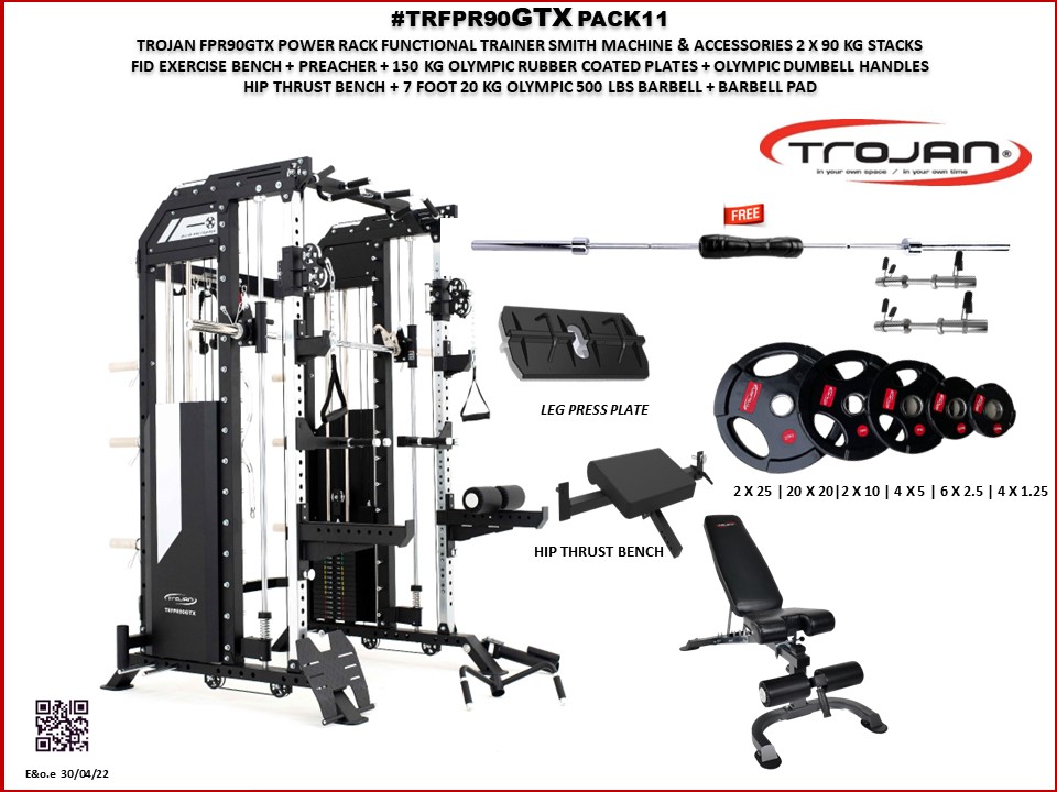FPR90GTX Functional Trainer/Smith Machine & Squat Rack + Leg Press Pack11