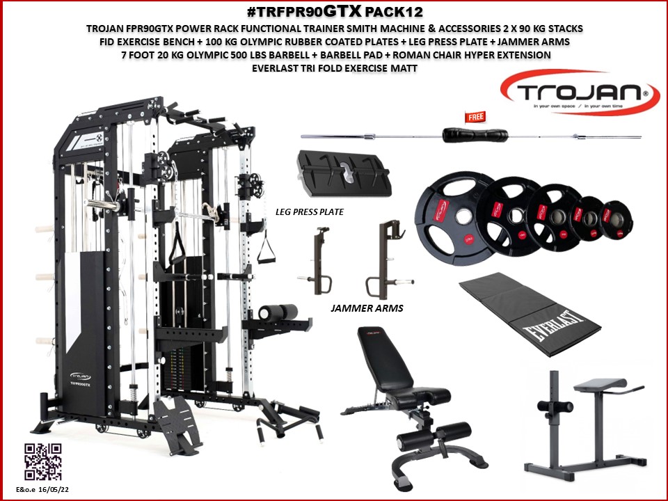 FPR90GTX Functional Trainer/Smith Machine & Squat Rack + Leg Press Pack12
