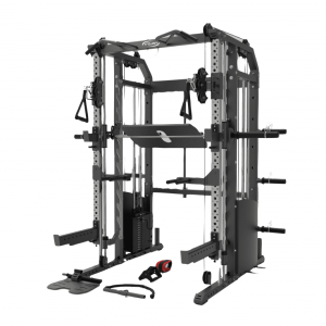 All in One Trainer 90XPRO Smith Functional Trainer 1:1 & 2:1 Cable Ratio + Leg Press Inc Jammer Arms PAK